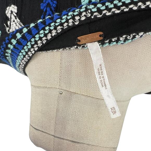 Free People Star Gazer Dress Embroidered Drawstring Blue Black Size Size XS - Picture 10 of 12